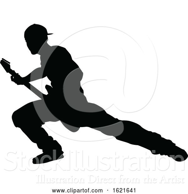 Vector Illustration of Musician Guitarist Silhouette