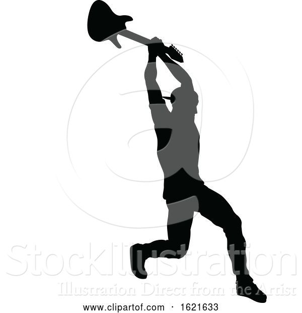 Vector Illustration of Musician Guitarist Silhouette