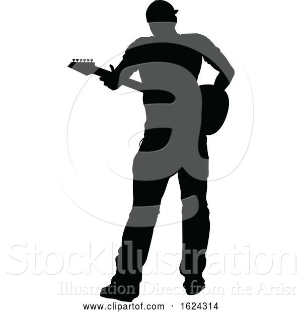 Vector Illustration of Musician Guitarist Silhouette