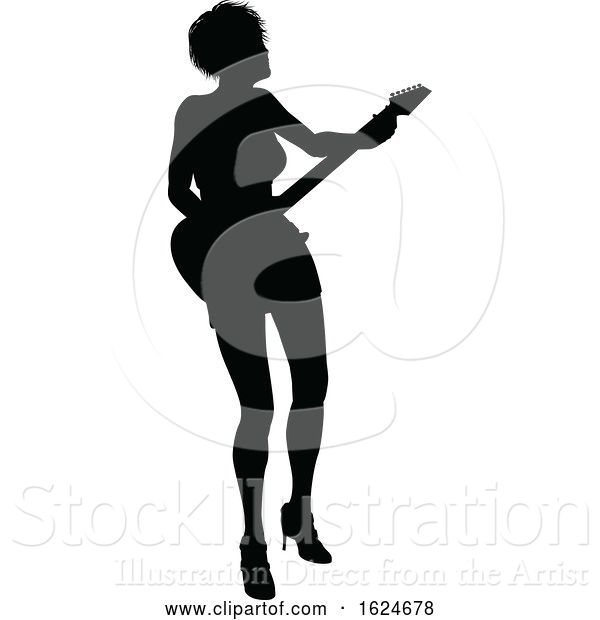 Vector Illustration of Musician Guitarist Silhouette