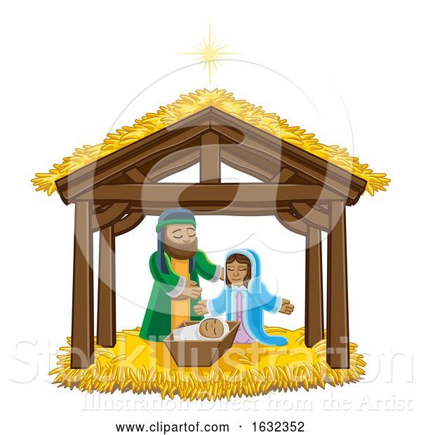 Vector Illustration of Nativity Scene Christmas