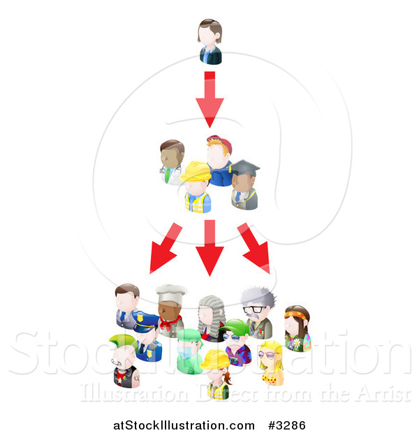 Vector Illustration of Networking Social People Spreading an Idea