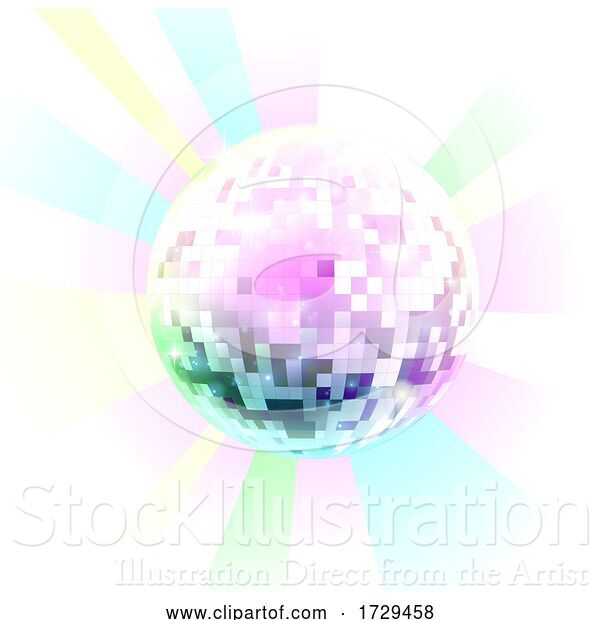 Vector Illustration of Nightclub Disco Mirror Ball
