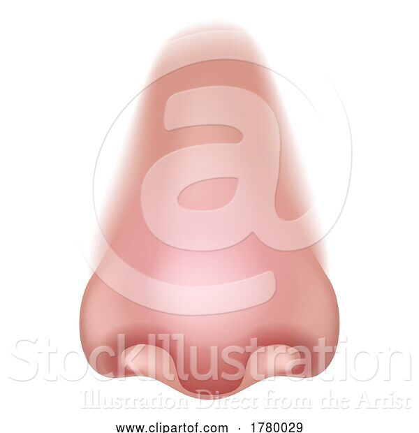 Vector Illustration of Nose Five Senses Human Body Part Sense Organ Icon