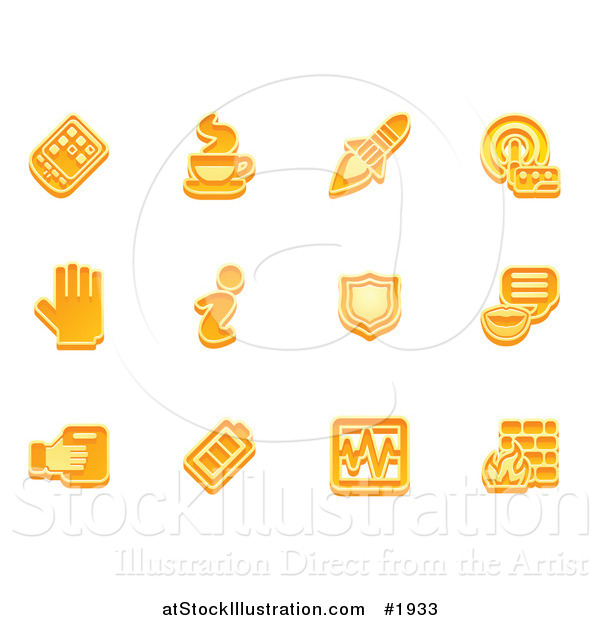 Vector Illustration of Orange Application Icons