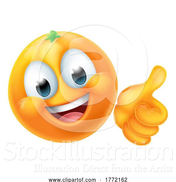Vector Illustration of Orange Fruit Emoticon Emoji Mascot Icon