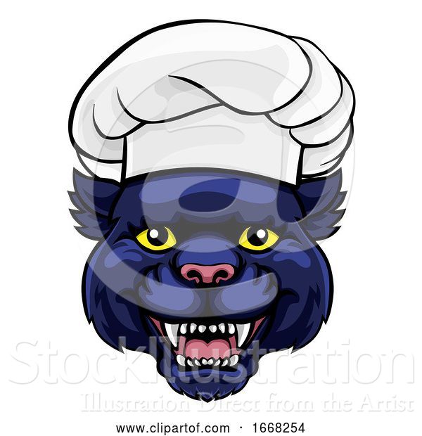 Vector Illustration of Panther Chef Mascot Character