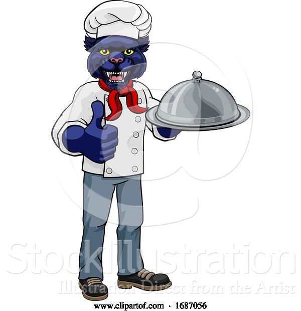 Vector Illustration of Panther Chef Mascot Character