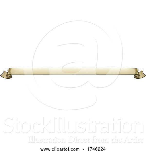 Vector Illustration of Paper Scroll Vintage Woodcut Banner Ribbon Drawing