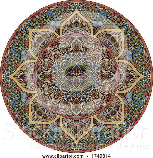 Vector Illustration of Pattern Motif Mandala Art Ornament Design Element