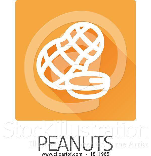 Vector Illustration of Peanut Nut Food Allergy Icon Concept