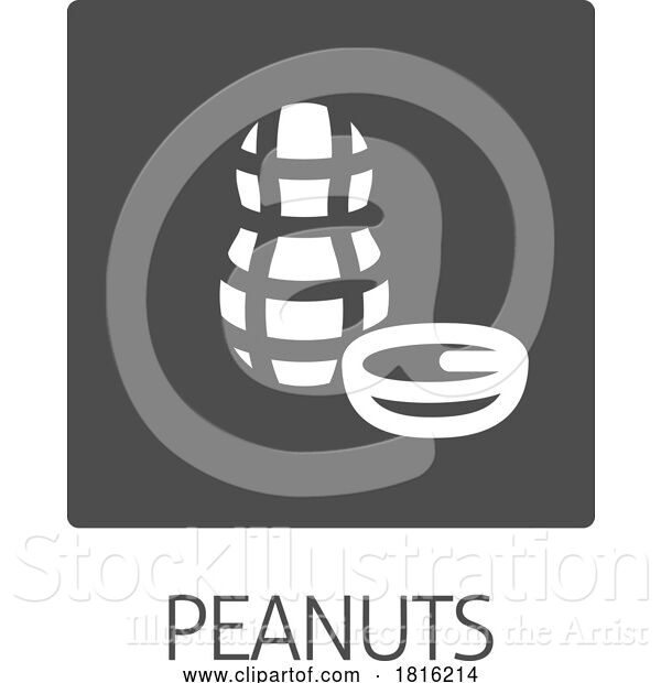 Vector Illustration of Peanut Nut Food Allergy Icon Concept