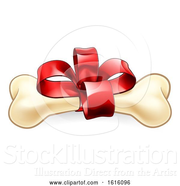 Vector Illustration of Pet Dogs Bone Christmas or Birthday Gift