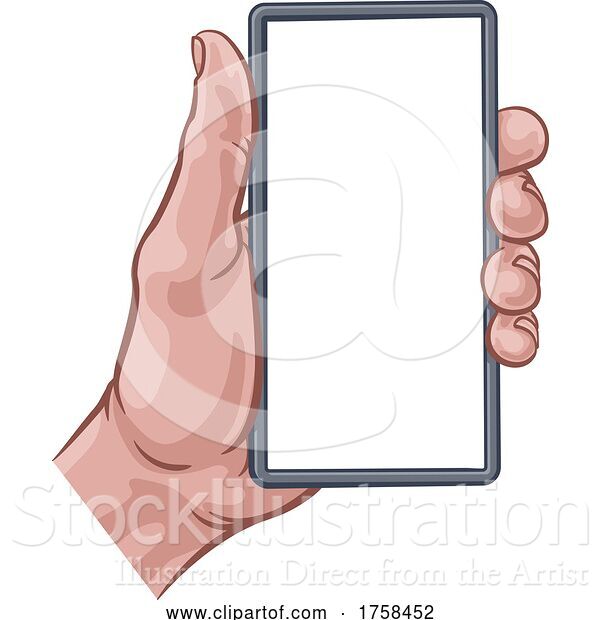 Vector Illustration of Phone Hand Comic Book Pop Art Illustration