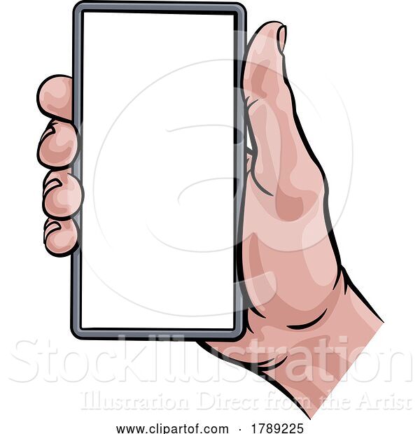 Vector Illustration of Phone Hand Comic Book Pop Art Illustration