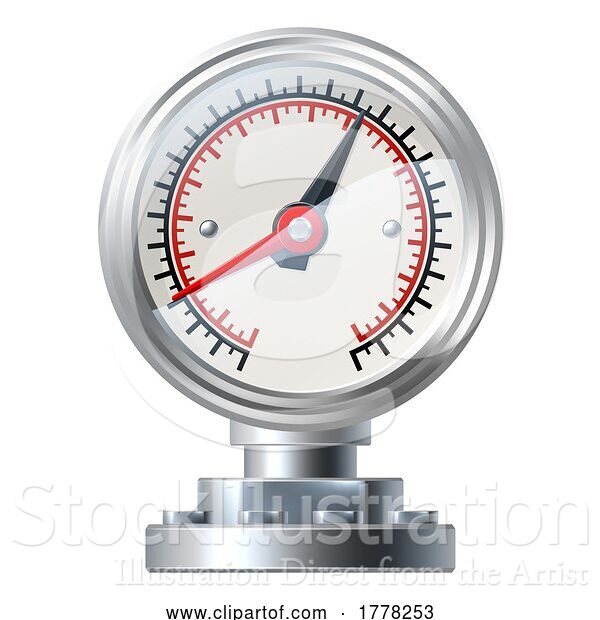 Vector Illustration of Pipe Pressure Gauge Pipeline Measurement Icon