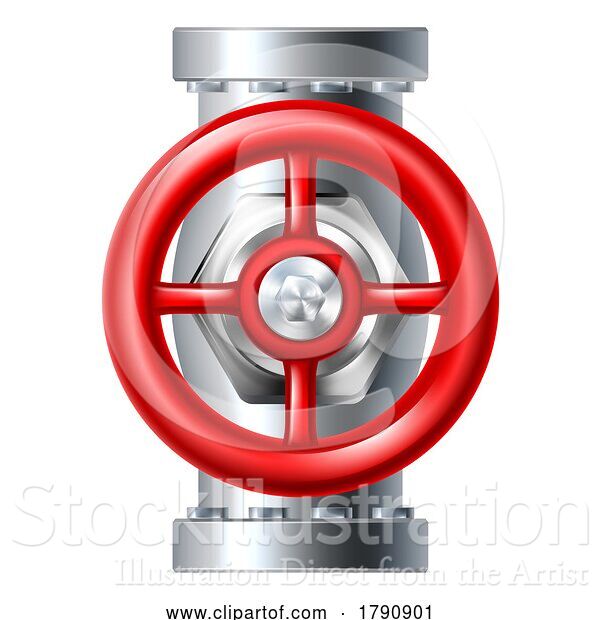 Vector Illustration of Pipe Wheel Industrial Pipeline Valve Icon