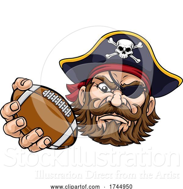 Vector Illustration of Pirate American Football Sports Mascot