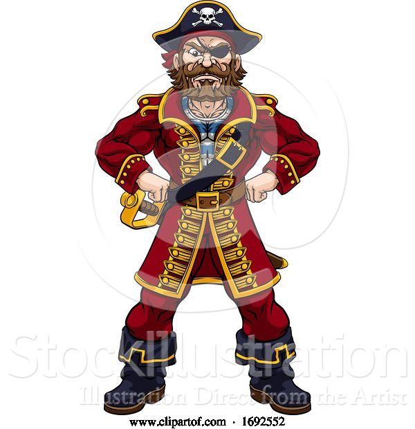 Vector Illustration of Pirate Captain Character Mascot