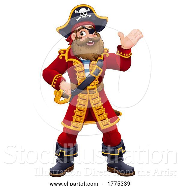 Vector Illustration of Pirate Fun Captain Character Mascot