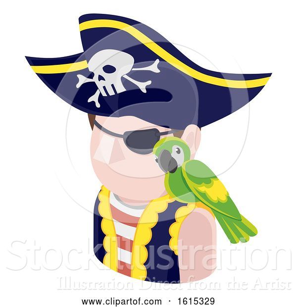 Vector Illustration of Pirate Guy Avatar People Icon
