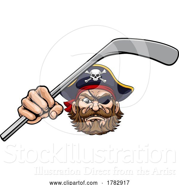 Vector Illustration of Pirate Ice Hockey Sports Mascot