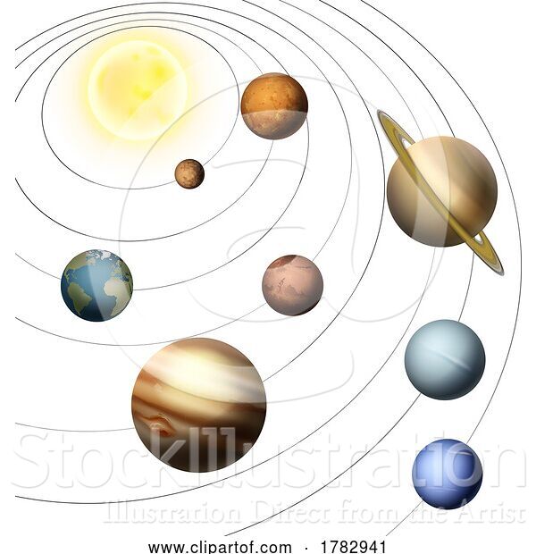 Vector Illustration of Planets of Our Solar System Illustration