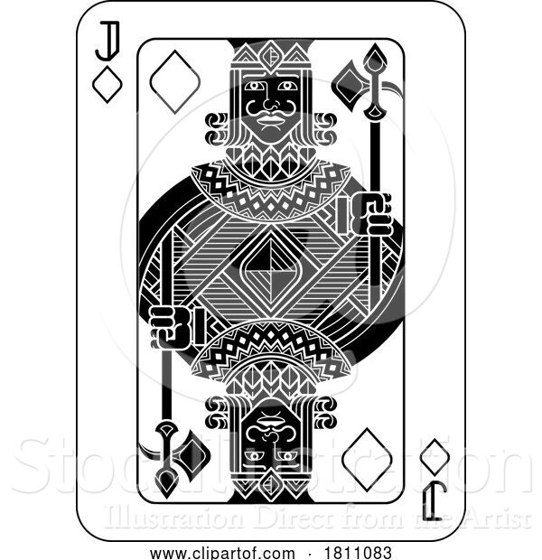 Vector Illustration of Playing Cards Deck Pack Jack of Diamonds Design