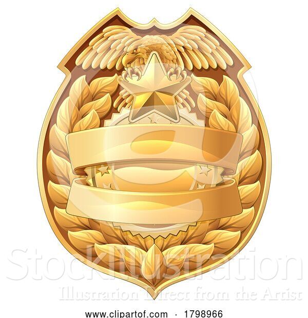 Vector Illustration of Police Military Eagle Badge Shield Sheriff Crest