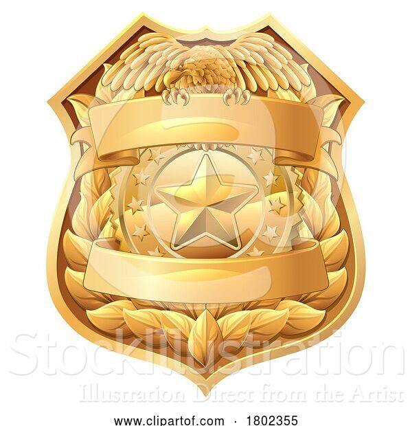 Vector Illustration of Police Military Eagle Badge Shield Sheriff Crest