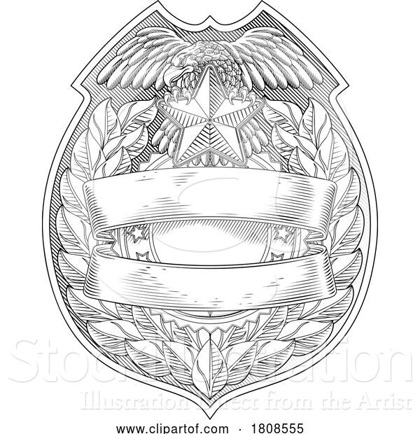 Vector Illustration of Police Military Eagle Badge Shield Sheriff Crest