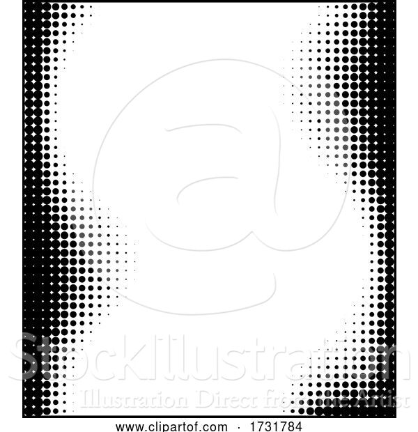 Vector Illustration of Pop Art Half Tone Border Background Frame