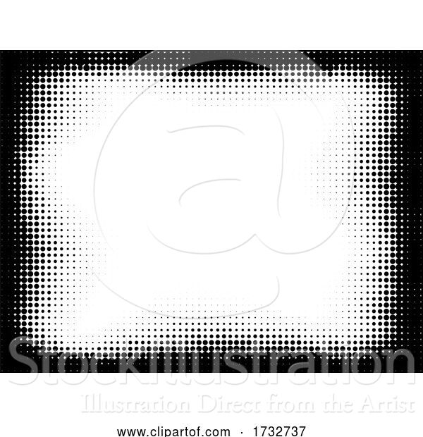 Vector Illustration of Pop Art Half Tone Border Background Frame