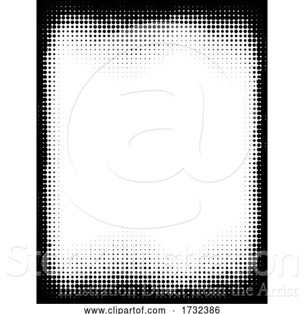 Vector Illustration of Pop Art Half Tone Border Background Frame