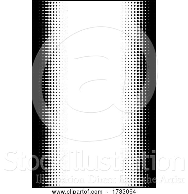 Vector Illustration of Pop Art Half Tone Border Background Frame