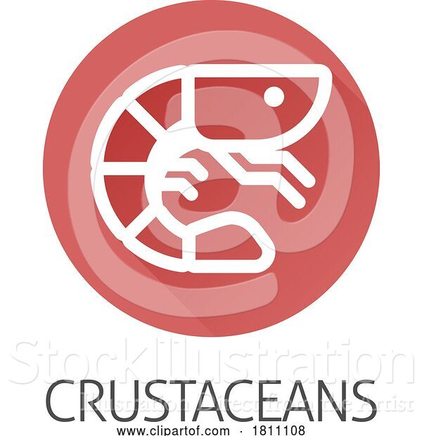 Vector Illustration of Prawn Shrimp Crustacean Food Allergen Allergy Icon