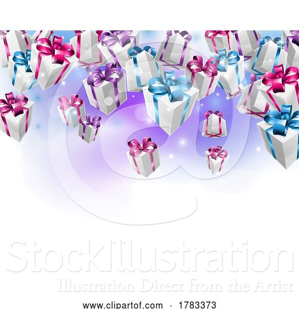 Vector Illustration of Prizes, Gifts or Presents in Boxes Falling Design