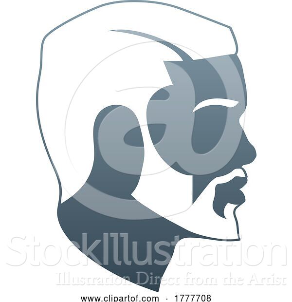 Vector Illustration of Profiled Guy with a Beard