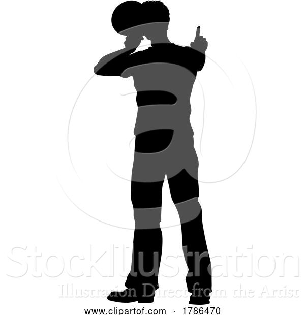Vector Illustration of Protest Rally March Megaphone Silhouette Person