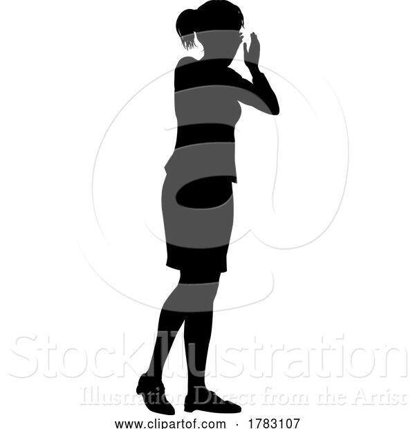 Vector Illustration of Protest Rally March Shouting Silhouette Person