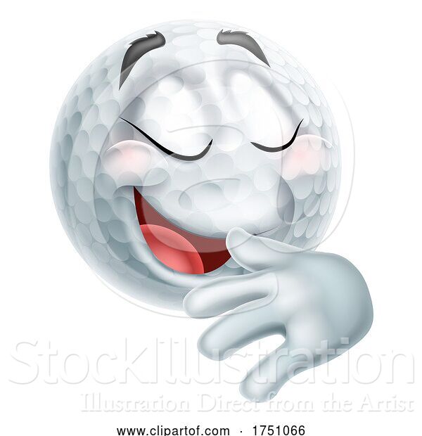 Vector Illustration of Proud Pleased Golf Ball Emoticon Emoji Icon