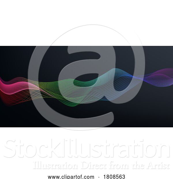 Vector Illustration of Rainbow Background Abstract Lines Waves Template