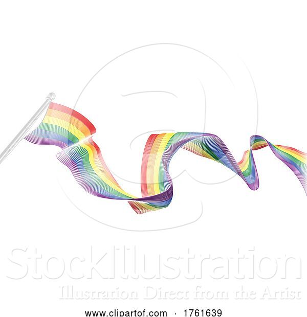 Vector Illustration of Rainbow Pride Peace Flag Woodcut Vintage Style