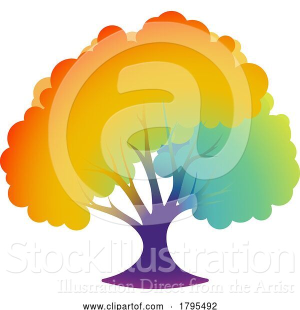 Vector Illustration of Rainbow Tree