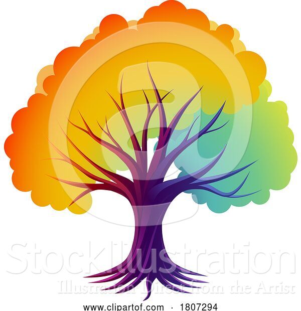 Vector Illustration of Rainbow Tree