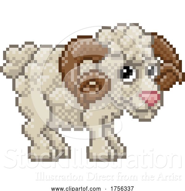 Vector Illustration of Ram Sheep Goat Pixel Art Animal Video Game