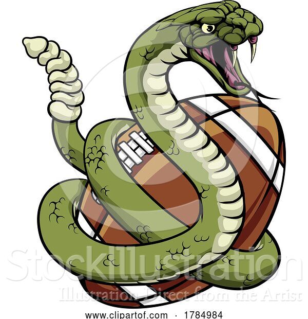 Vector Illustration of Rattlesnake American Football Team Animal Mascot