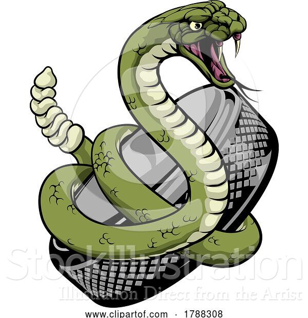 Vector Illustration of Rattlesnake Ice Hockey Team Sports Mascot