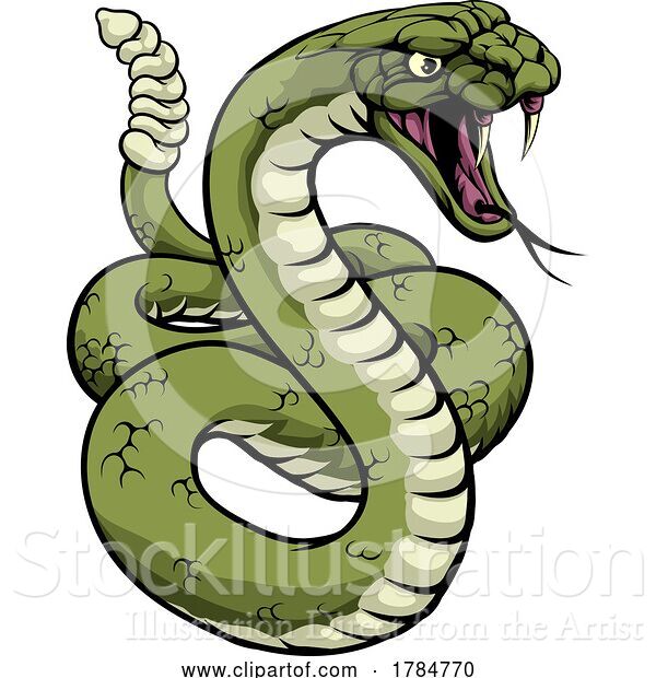 Vector Illustration of Rattlesnake Snake Animal Sport Team Mascot