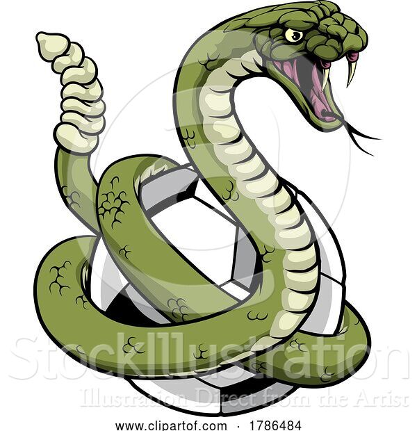 Vector Illustration of Rattlesnake Soccer Football Animal Team Mascot